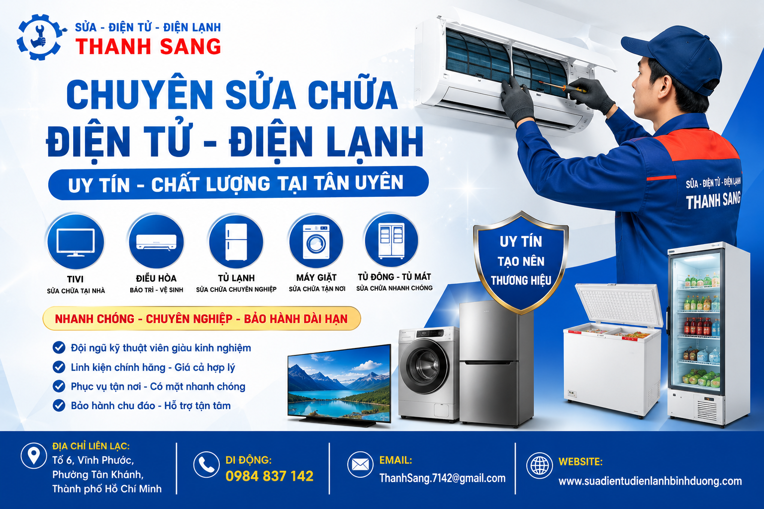 Chuyên sửa chữa điện tử điện lạnh uy tín chất lượng tại Bình Dương